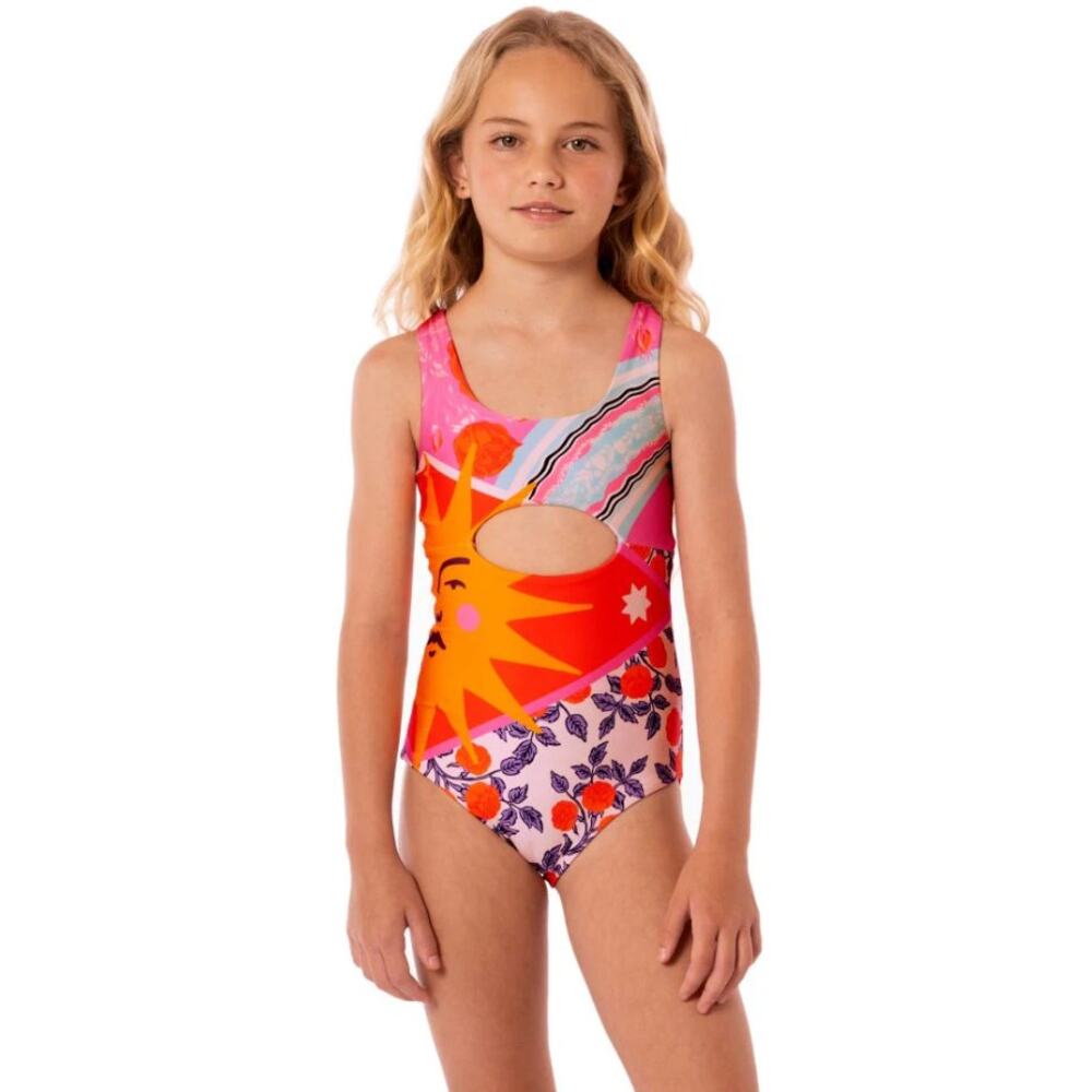 MAAJI Reversible Confetti One Piece Swimsuit Girl's 12 Pink Sundance Multi NWT